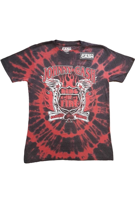 Johnny Cash Unisex T-Shirt Ring of Fire (Wash Collection) (X-Large)