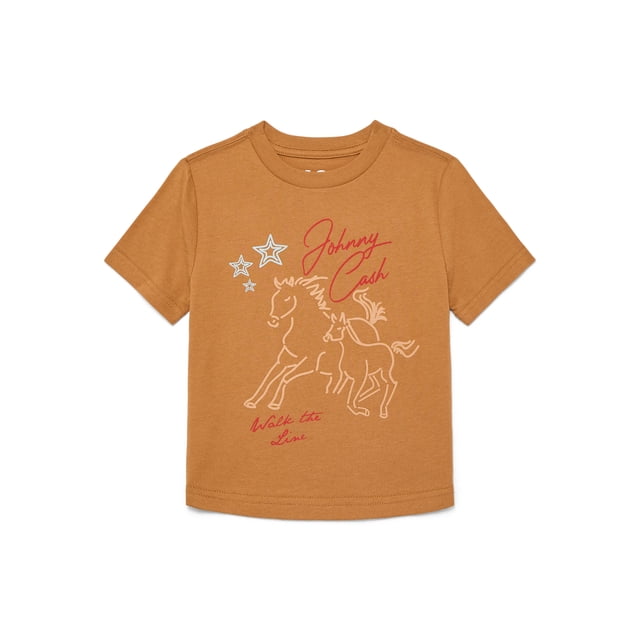 Johnny Cash Tour Toddler Graphic Tee with Short Sleeves, Sizes 12M-5T