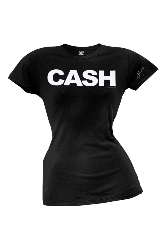 Women's Juniors Black Short Sleeve T Shirt