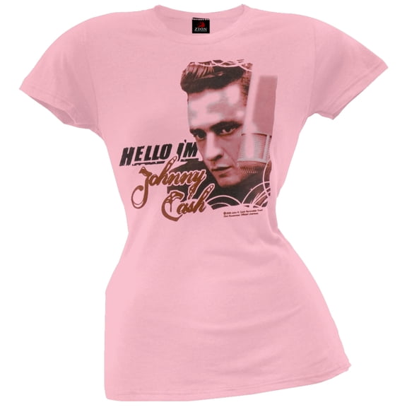 Johnny Cash Women's Juniors Hello Short Sleeve T Shirt