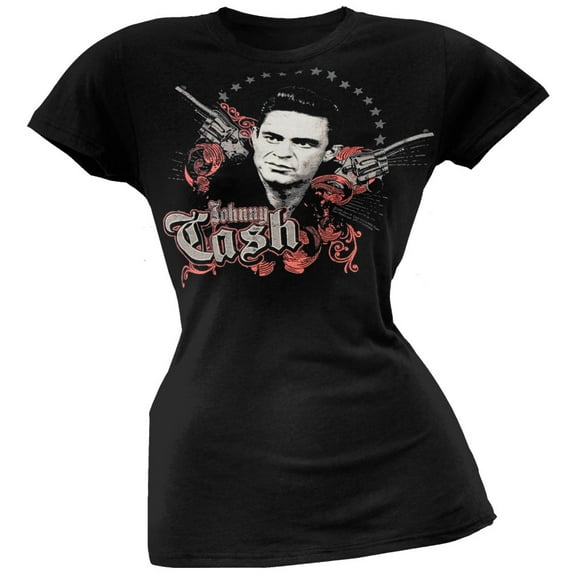 Johnny Cash Women's Juniors Stare Short Sleeve T Shirt