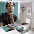 thumbnail image 1 of Johnny Depp 4 Pcs Bathroom Shower Curtain Set with Rugs(Bath Mat,U Shape Mat, Toilet Lid Cover Mat) Bathroom Accessory Sets, 1 of 8