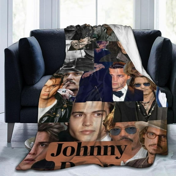 Johnny Depp Blanket Anti-Pilling Throw Blanket Plush Blanket Light Weight & Super Soft, Warm & Comfy Flannel Fleece Blanket for Couch, Bed, Sofa, 60x80