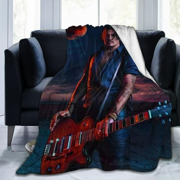 Johnny Depp Blanket Bedding Fleece Blanket Soft Throw Blankets Lightweight Anti-Static Blanket - 3 Sizes