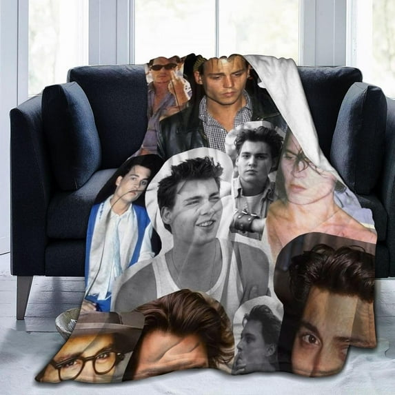 Johnny Depp Blanket Bedding Fleece Blanket Soft Throw Blankets Lightweight Anti-Static Blanket - 3 Sizes