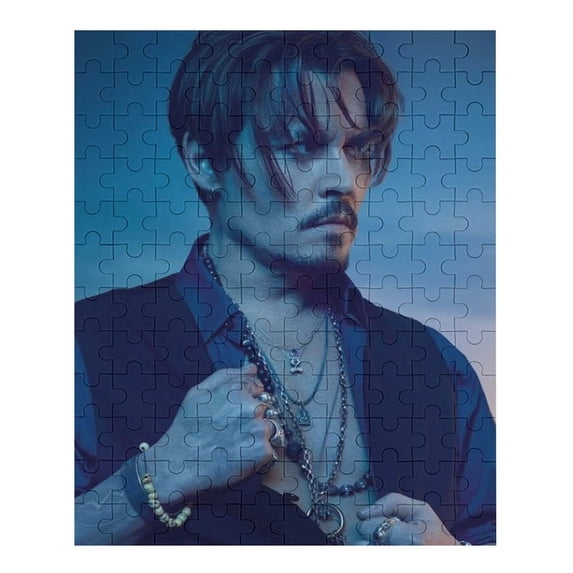 Johnny Depp Jigsaw Puzzle, Wood Puzzles Adult, 70 PCS Jigsaw Puzzle Perfect for Game Nights