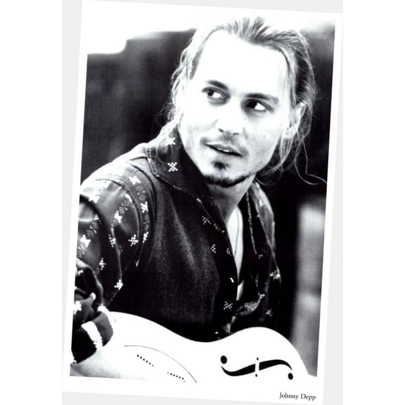 Johnny Depp Metal Sign 12inx 16in Art Print on Metal 12x16 Guitar Multi-Color Square Adults Best Posters