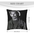thumbnail image 1 of Johnny Depp Pillowcase Soft Comfortable Pillow Covers with Zipper Pillow Protectors 18x18 inch, 1 of 4