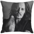 thumbnail image 1 of Johnny Depp Pillowcase Soft Comfortable Pillow Covers with Zipper Pillow Protectors 18x18 inch, 1 of 5