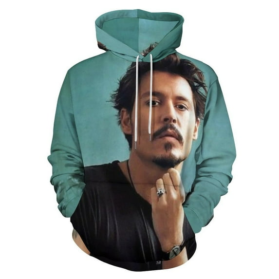 Johnny Depp Unisex Sweatshirts Loose Pullover Sweater Hooded Hoodie 3D Printing Jacket Winter Fall Clothes 3XL