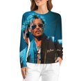 thumbnail image 1 of Johnny Depp Women's Pajama Top 3D Digital Print Sleepwear Trendy Crewneck Pullovers Long Sleeve Shirts XS, 1 of 8