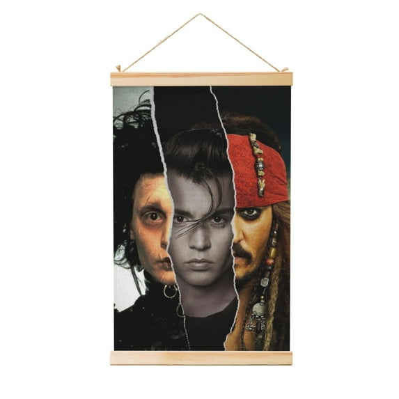 Johnny Depp Wooden Shaft Hanging Poster Home Decor Poster Wall Art Painting For Living Room Bedroom 20"X30"