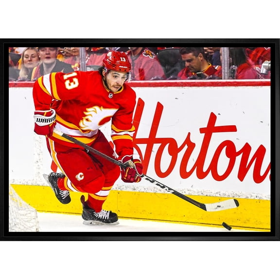 Johnny Gaudreau 20x29 Framed Canvas Calgary Flames