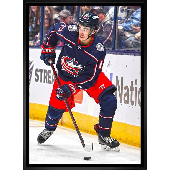 Johnny Gaudreau 20x29 Framed Canvas Columbus Blue Jackets