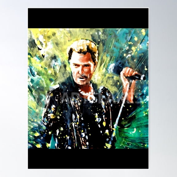 Johnny Hallyday Art Poster Wall Art, Modern Wall Decor For Living Room Bedroom, 12x18 UNFRAMED