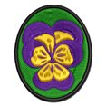 thumbnail image 1 of Johnny Jump Up Pansy Flower Applique Multi-Color Embroidered Hook & Loop Patch - 2.5 Inch Small, 1 of 5