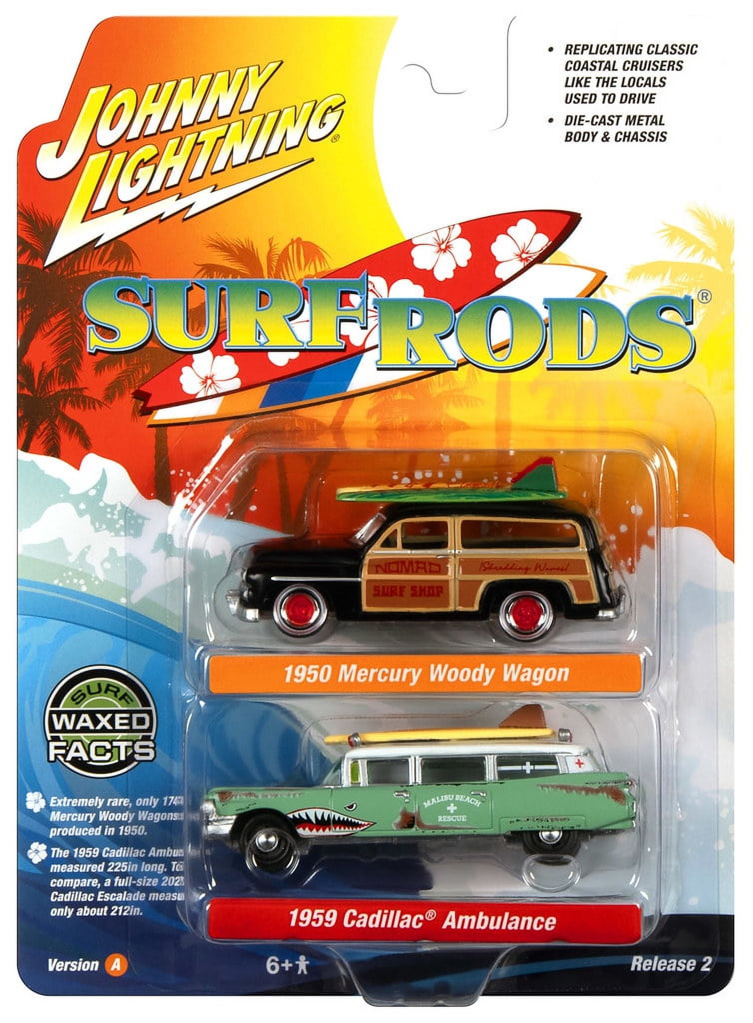Johnny Lightning 1:64 1950 Mercury Woody Wagon And 1959 Cadillac 2 Car ...