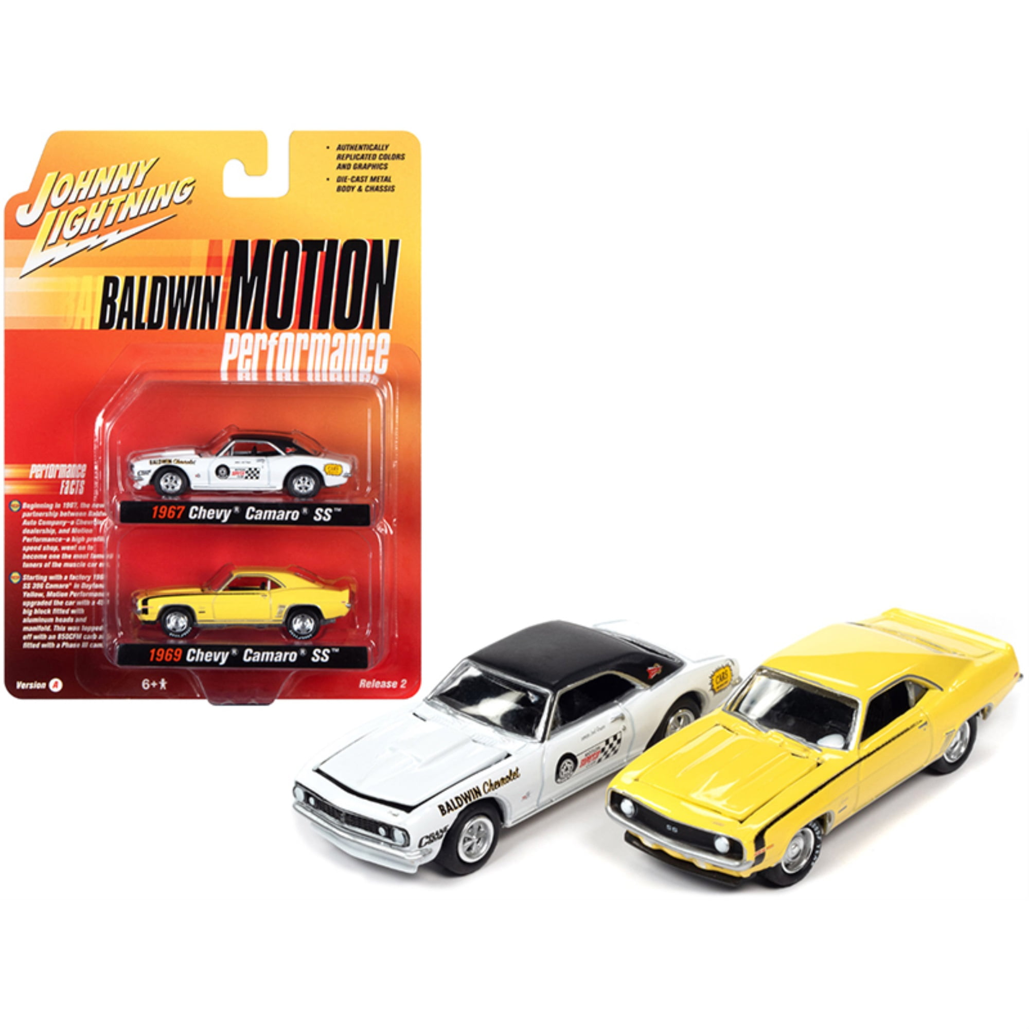 Johnny Lightning 1:64 1967/1969 Chevy Camaro 2 Car Set Series A ...