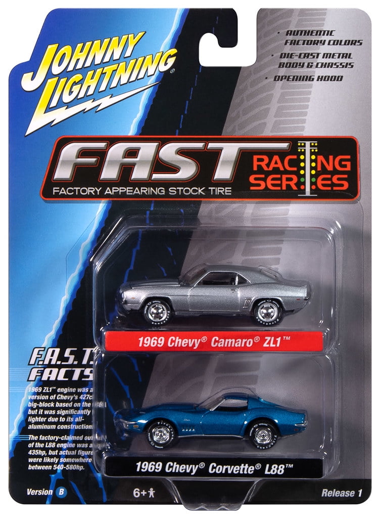Johnny Lightning 1:64 1969 Chevy Camaro Zl1 And Corvette L88 2 Car Set ...
