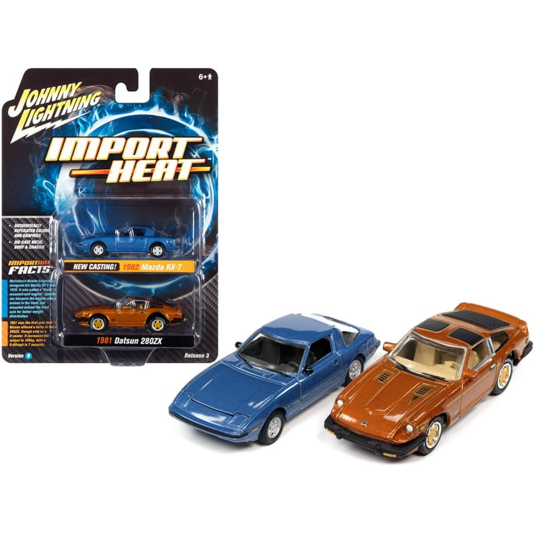 1982 Mazda RX-7 Blue Met. & 1981 Datsun 280ZX Orange Mist