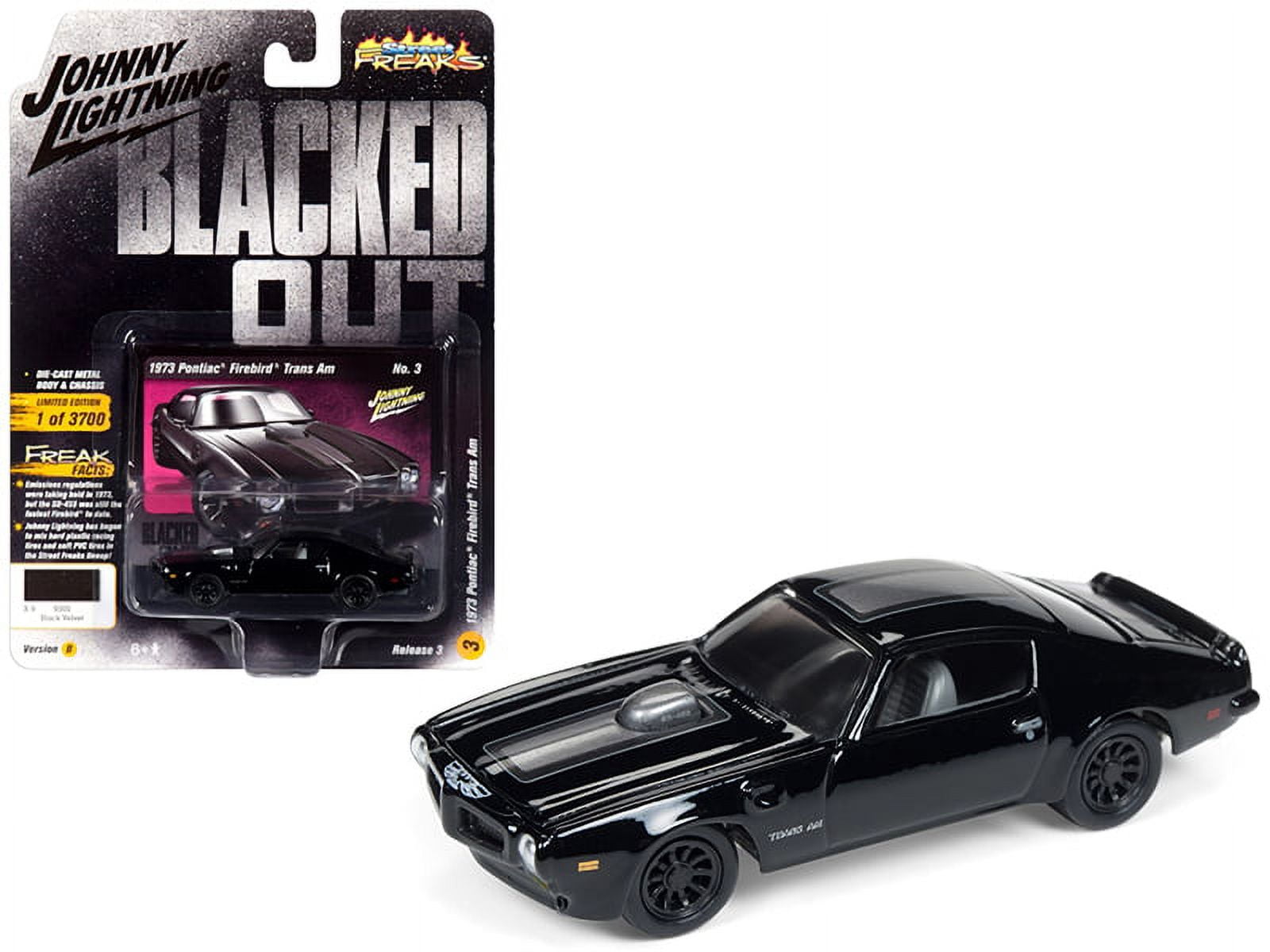 Johnny Lightning 1:64 Scale Blacked Out 1973 Pontiac Firebird