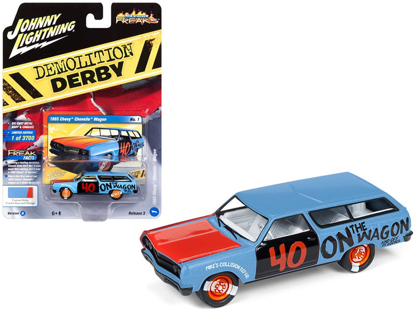 Johnny Lightning 1:64 Scale Blue 1965 Chevrolet Chevelle Wagon #40 ...