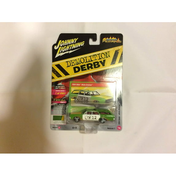 Johnny Lightning 1:64 Scale Green & Yellow 1964 Olds Vista Cruiser Car Toy