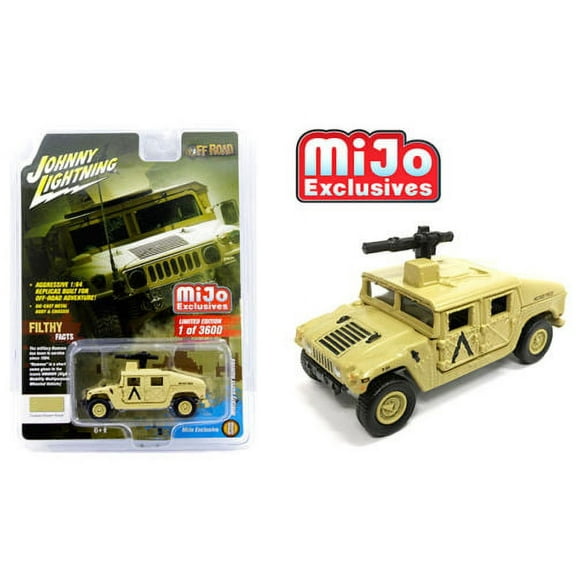 Johnny Lightning  1/64 Scale Hummer Off-Road Military Police Humvee Tan Diecast Model Car JLCP7158