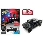Johnny Lightning 1/64 Scale Hummer Off-Road Police S.W.A.T. Humvee Matte Black Diecast Model Car JLCP7159