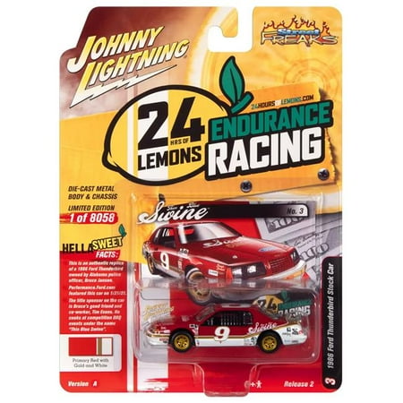 Johnny Lightning 1:64 Street Freaks Ver A 1986 Ford Thunderbird Stock Car Red