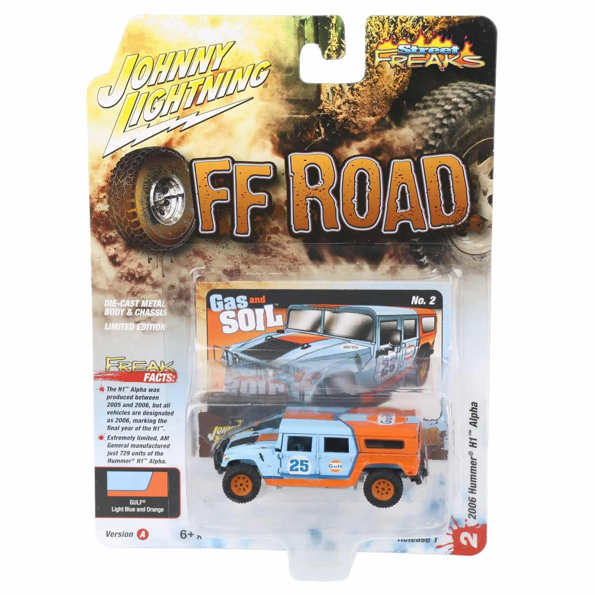thumbnail image 1 of Johnny Lightning 1:64 Street Freaks Ver A 2006 Hummer H1 Alpha Blue, 1 of 3