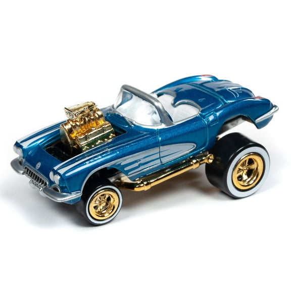 Johnny Lightning 1:64 Street Freaks Ver B 1958 Chevy Corvette Rich Teal Metallic