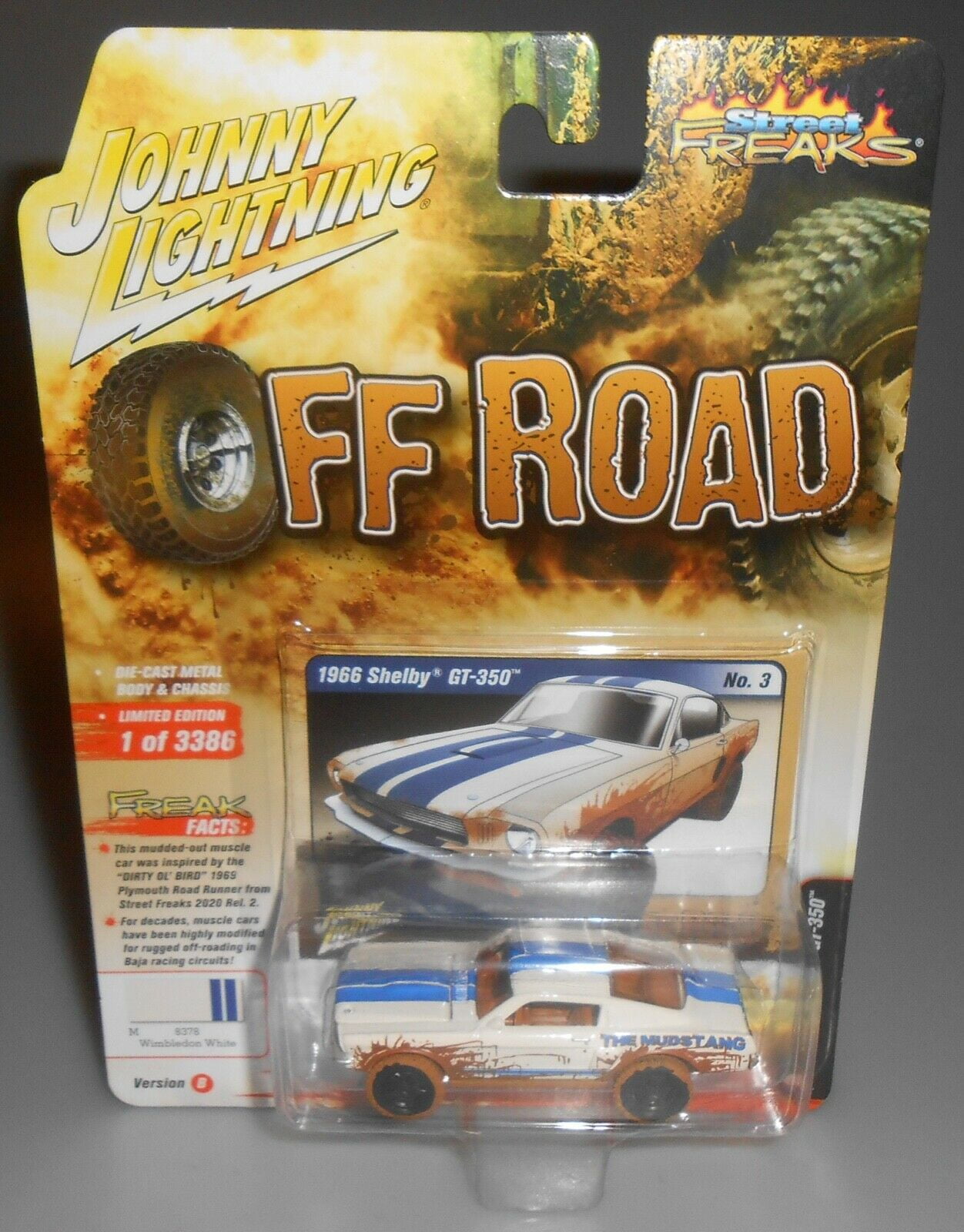 Johnny Lightning 1:64 Street Freaks Ver B 1966 Shelby Gt-350 White ...