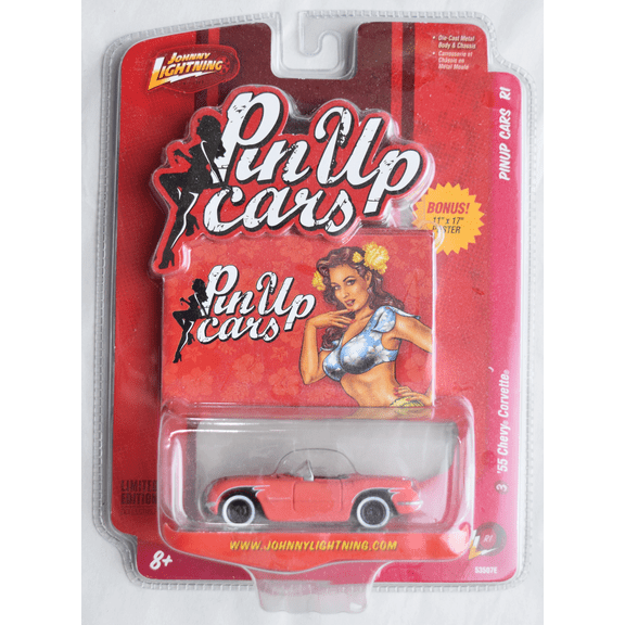 Johnny Lightning '55 Chevy Corvette, Pin Up Cars
