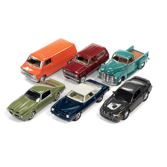 Johnny Lightning Classic Gold 2021 Release 3 Set A Diecast Car Set - Box of 6 assorted 1/64 Scale Diecast Model Cars