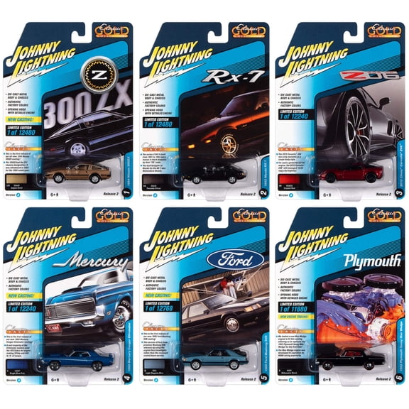Johnny Lightning Classic Gold 2022 Release 2 Set A (6-Car Set) 1:64 Diecast