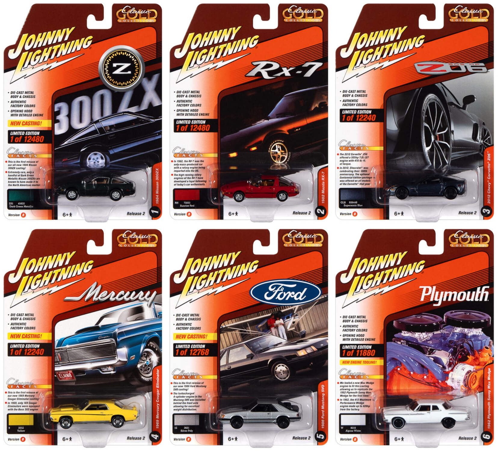 Johnny Lightning Classic Gold 2022 Release 2 Set B (6-Car Set) 1