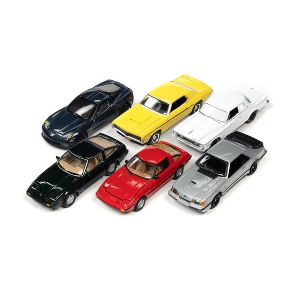 Johnny Lightning Classic Gold 2022 Release 2 Set B Diecast Car Set - Box of 6 assorted 1/64 Scale Diecast Model Cars