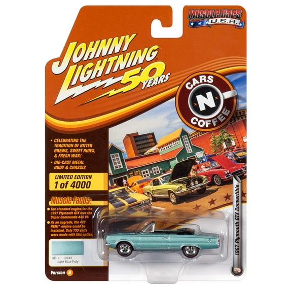 Johnny Lightning JLMC020 Muscle Car 1967 Plymouth GTX VER B Blue Poly