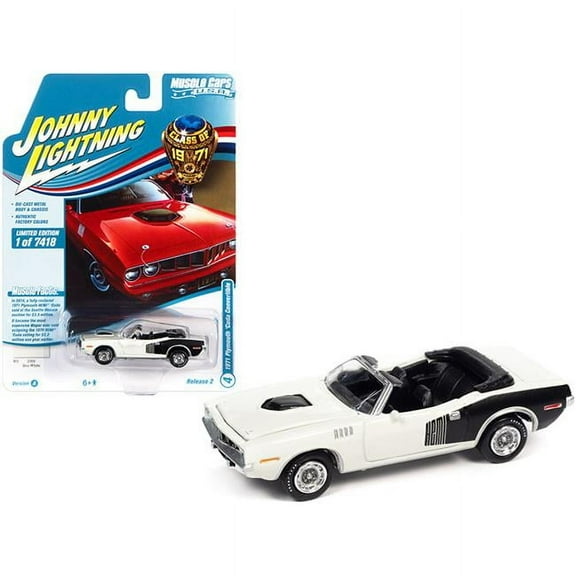 Johnny Lightning JLMC026-JLSP153A 1971 Plymouth Barracuda Convertible Sno 1/64