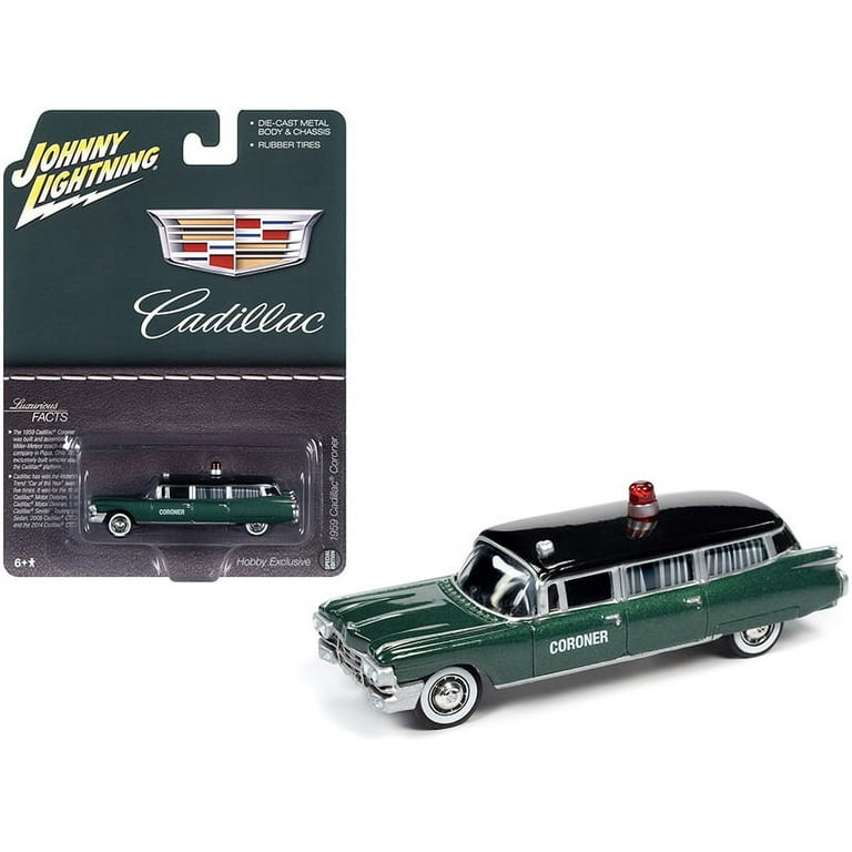 ジョニーライトニング　1959　キャデラック　1/64　グレイトフルデッド 1959 Cadillac Coroner Green Metallic With Black Top Special