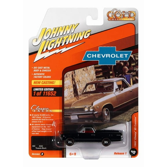 Johnny Lightning Jlcg028 Classic Gold Ver B 1967 Chevy El Camino Black