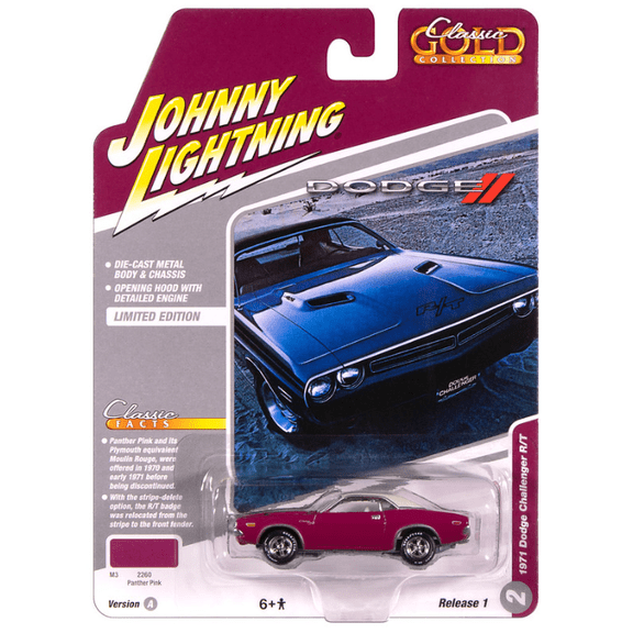 Johnny Lightning Jlcg033 Classic Gold Ver A 1971 Dodge Challenger R/T Pink