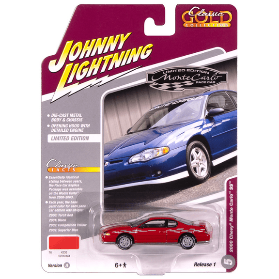 Johnny Lightning Jlcg033 Classic Gold Ver A 2000 Chevy Monte Carlo Ss Red