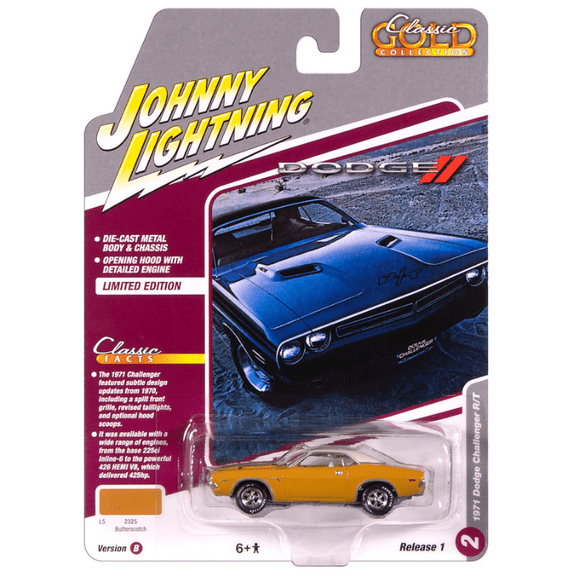 Johnny Lightning Jlcg033 Classic Gold Ver B 1971 Dodge Challenger R/T