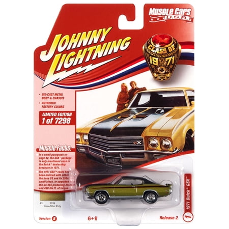 Johnny Lightning Jlmc026 Muscle Car Ver B 1971 Buick Gsx Lime Mist