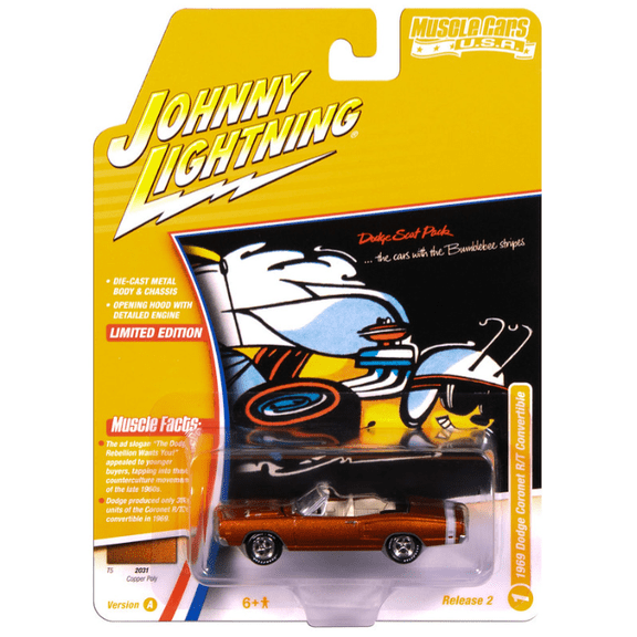 Johnny Lightning Jlmc038 Muscle Car Ver A 1969 Dodge Coronet R/T Convertible