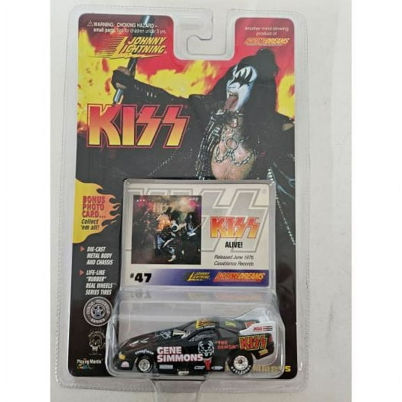 Johnny Lightning KISS Gene Simmons 1:64 Diecast Car w/KISS ALIVE Album Photo Card #47