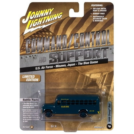 Johnny Lightning Military 1956 Chevy Bus U.S. Air Force The Blue Goose Ver A