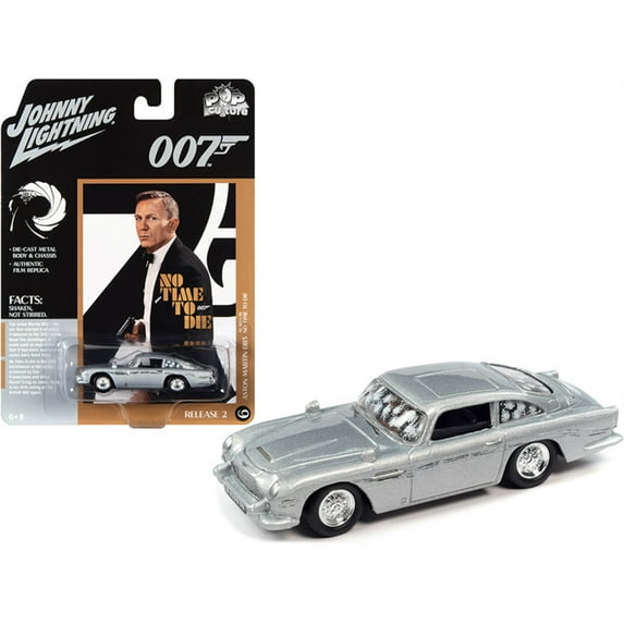 Johnny Lightning Pop Culture James Bond 1964 Aston Martin DB5 (No Time To Die)- Silver Birch (damaged)